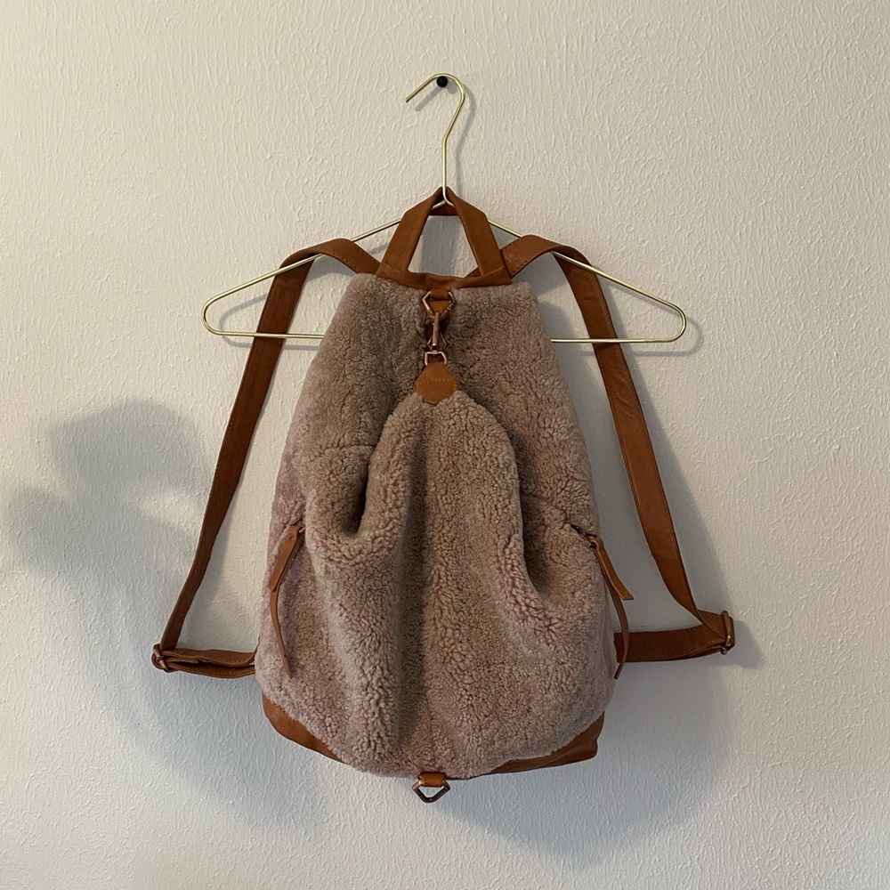 Leibskind blush shearling backpack